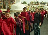 monks at Boudhanath (Nepal)
